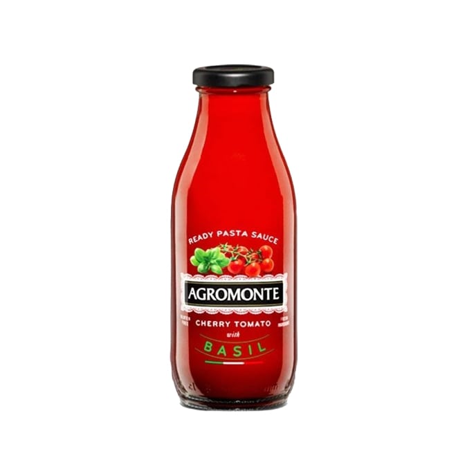 AGROMONTE - SAUCE CHERRY TOMATO WITH BASIL 360G ( READY TO USE )ซอสมะเขือเทศเชอร์รี่พร้อมใบโหระพา
